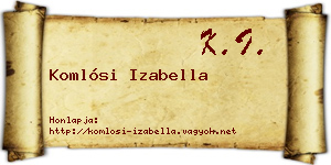 Komlósi Izabella névjegykártya